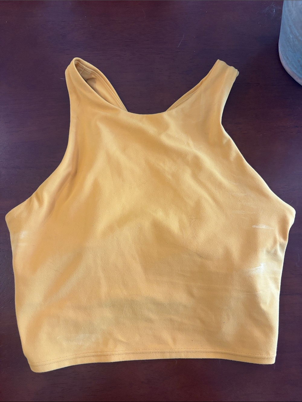 Athleta Golden Yellow High-Neck Crop Tank